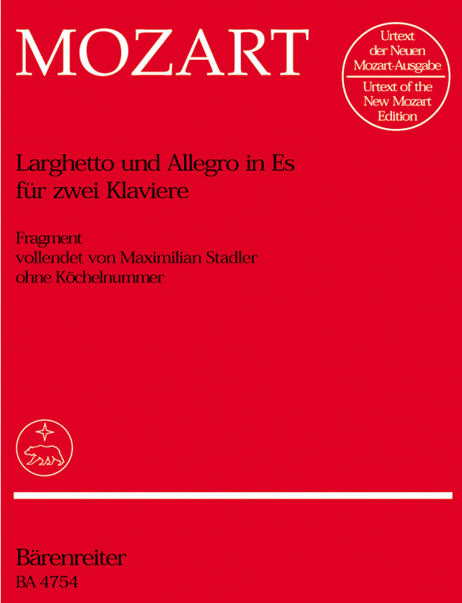Mozart, Larghetto & Allegro in Es (Barenreiter)
