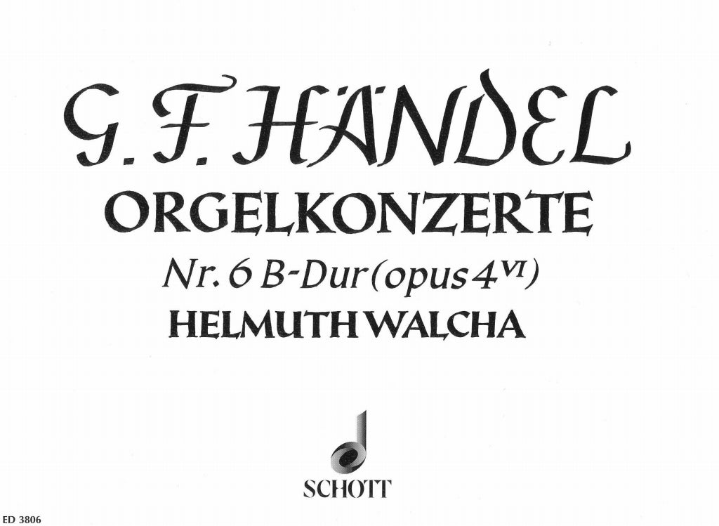 Handel, Concerto op. 4/6 (2-Org Red) (Schott)