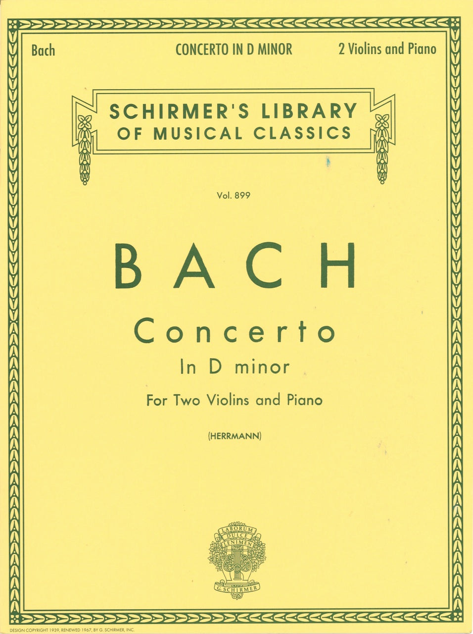 Bach, Concerto BWV 1043 in d (Hermann) (G.Schirmer)