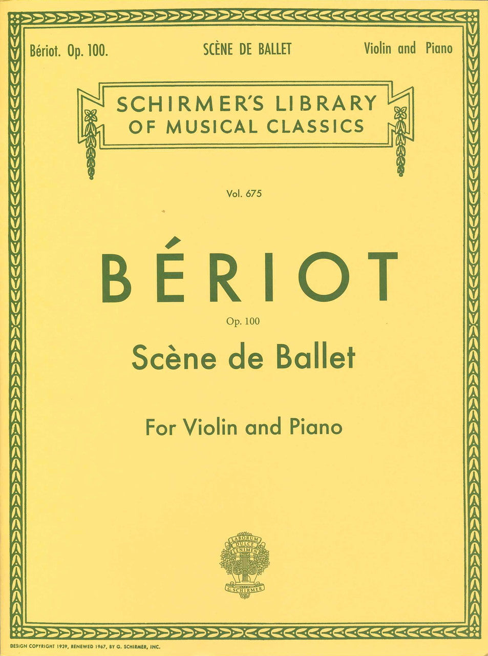 Beriot, Scene de ballet op. 100 (G.Schirmer)