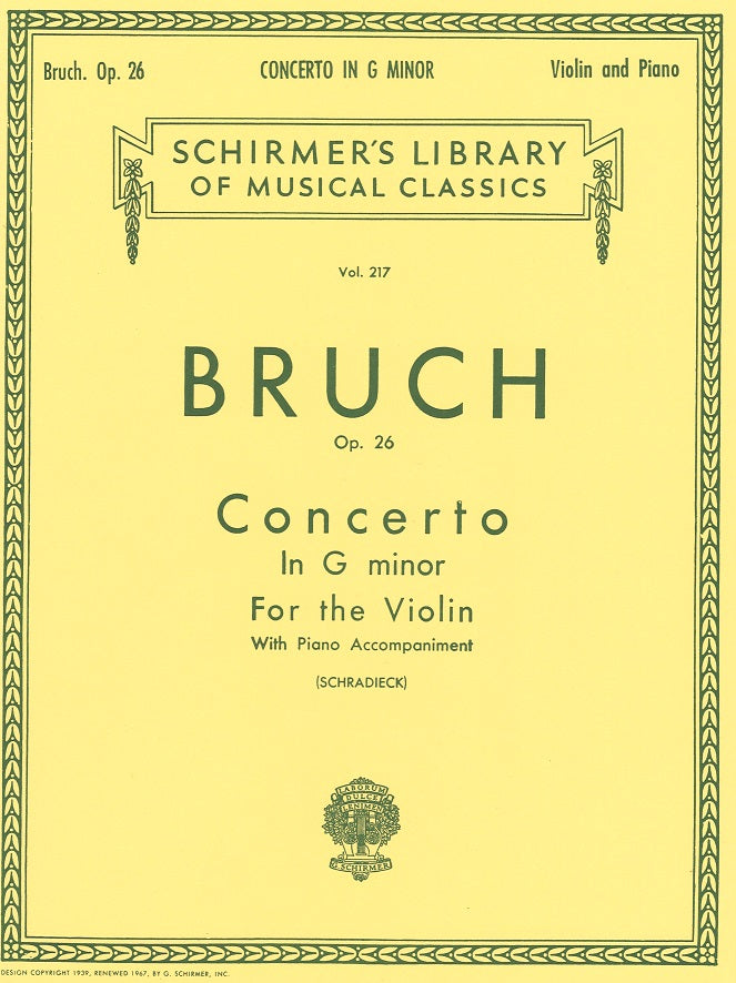 Bruch, Concerto No. 1 (Schradieck) (G.Schirmer)