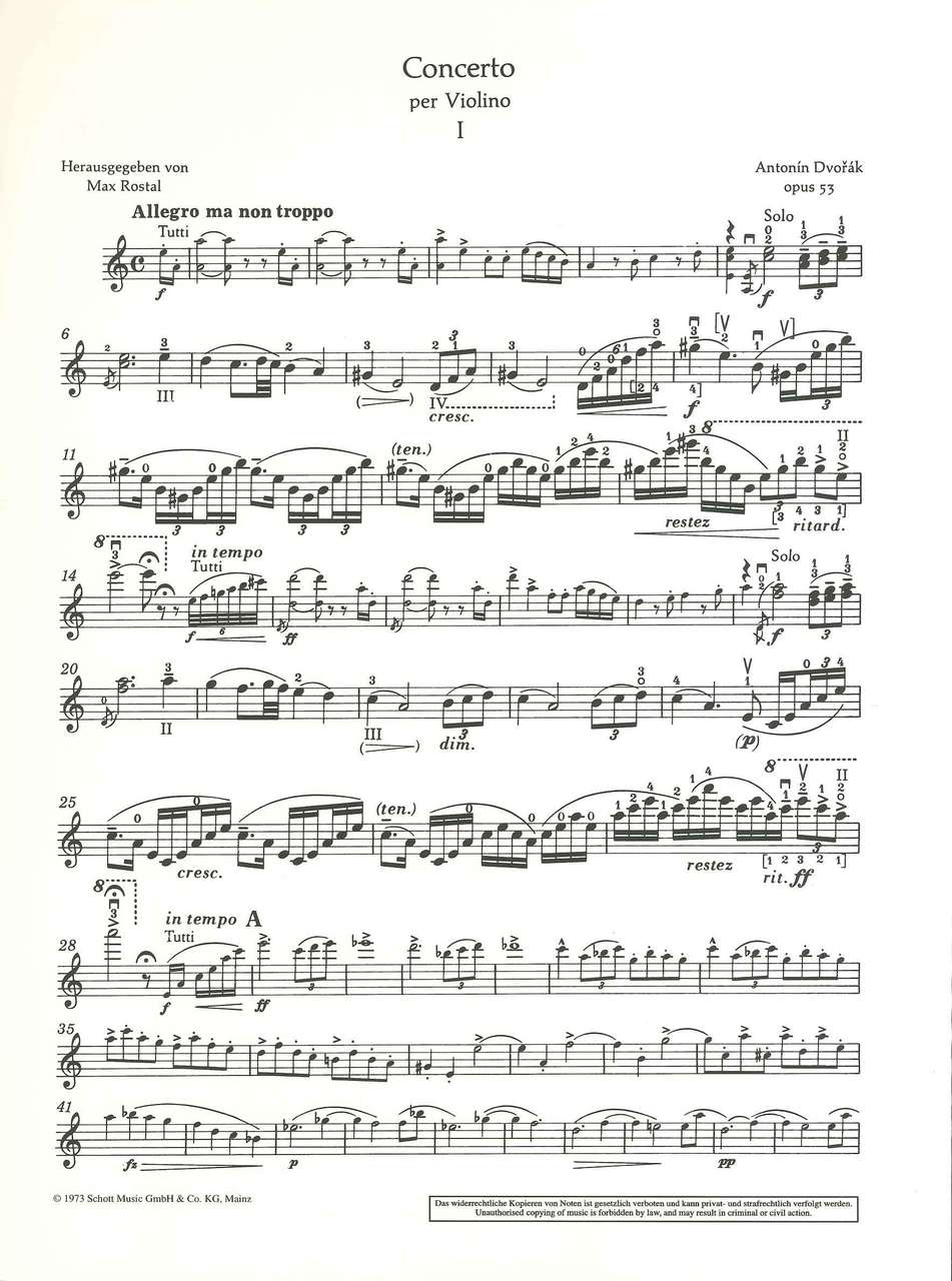Dvorak, Concerto in a op. 53 (Rostal) (Schott)