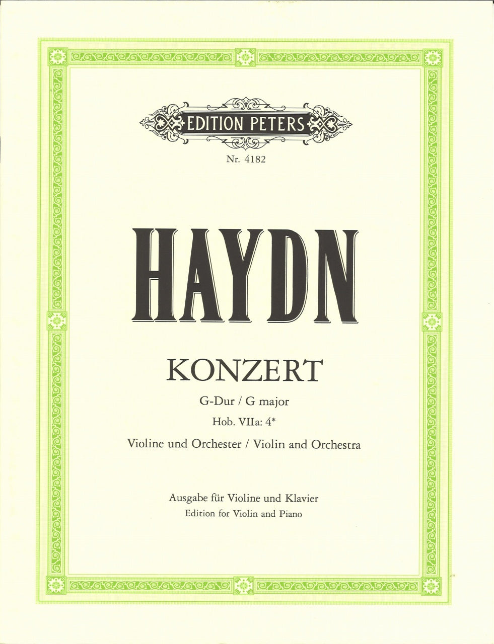 Haydn, Concerto Hob. 7a/4 in G (Kuchler) (Peters)