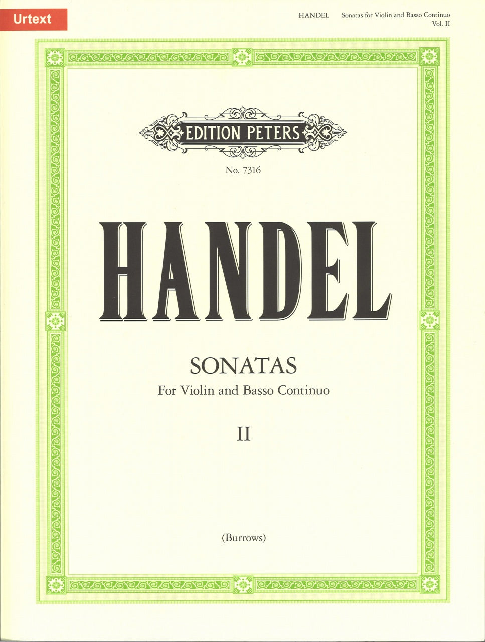 Handel, Sonatas 2: 5 Sonatas (Burrows) (Peters)