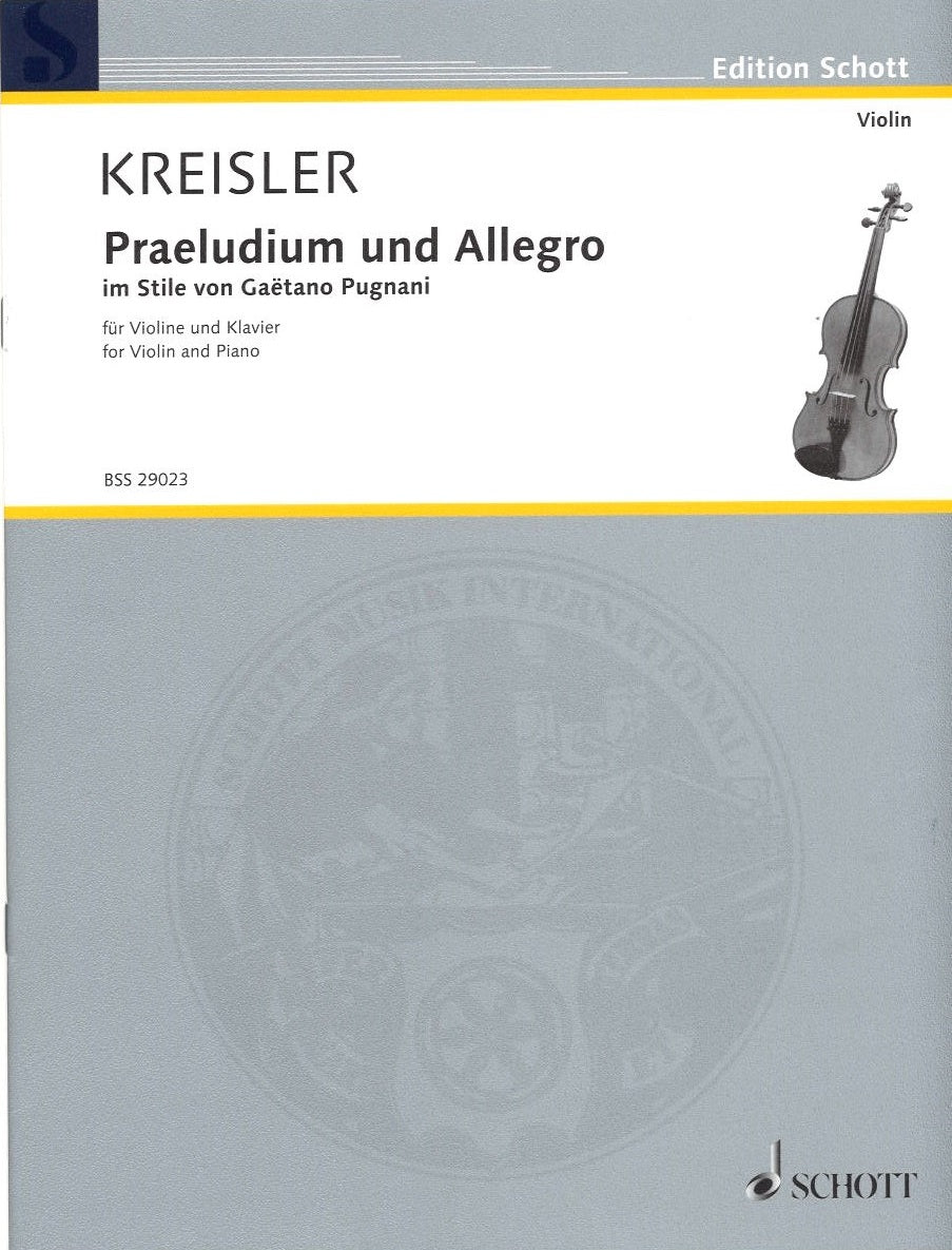 Kreisler, Praeludium & Allegro (Pugnani) (Schott)
