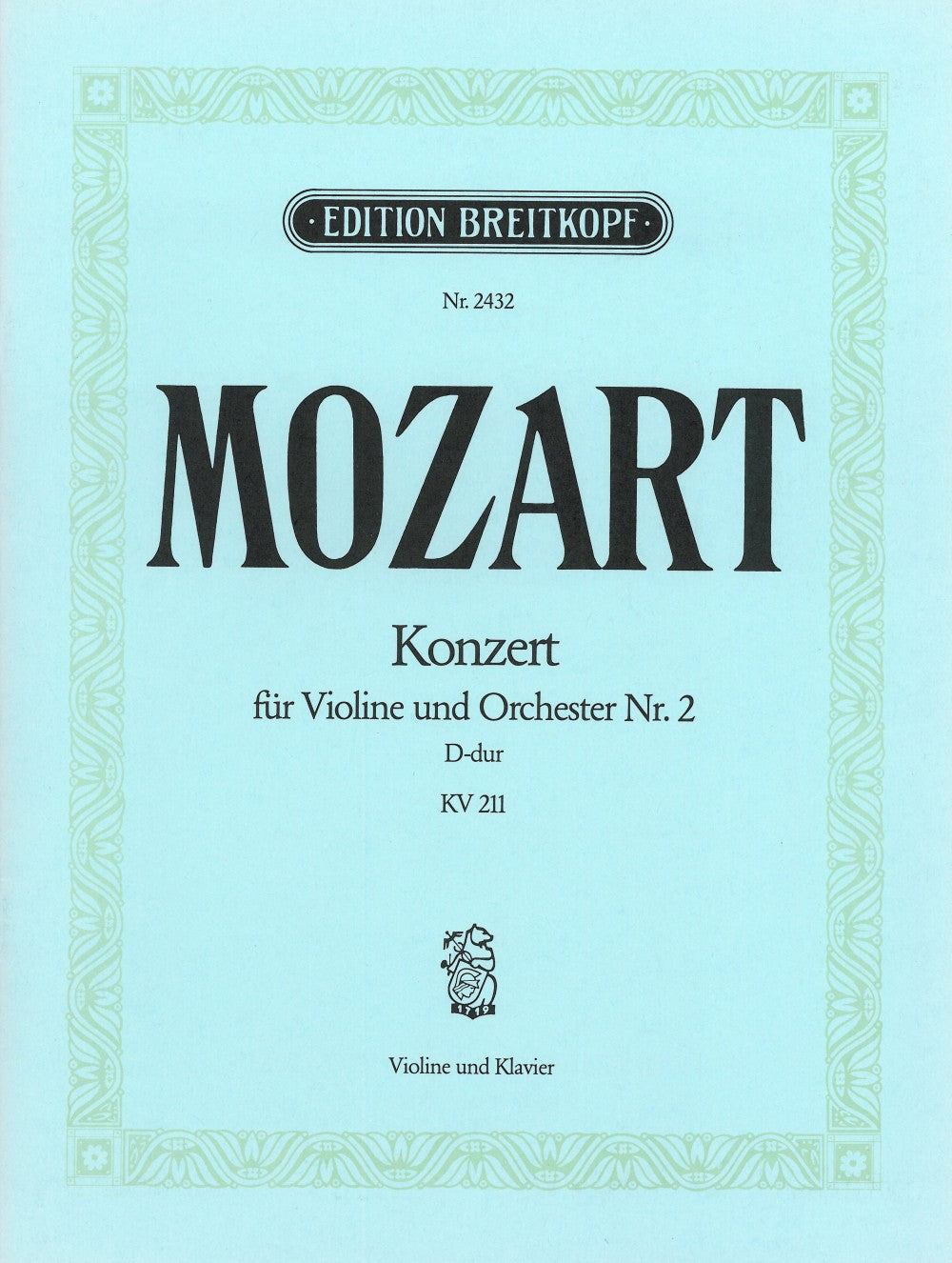 Mozart, Concerto KV 211 (No.2)(Waldersee (Breitkopf)