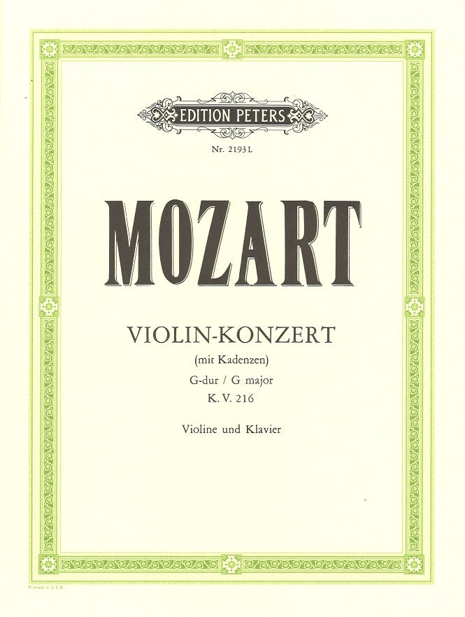 Mozart, Concerto KV 216 (No.3) (Flesch) (Peters)