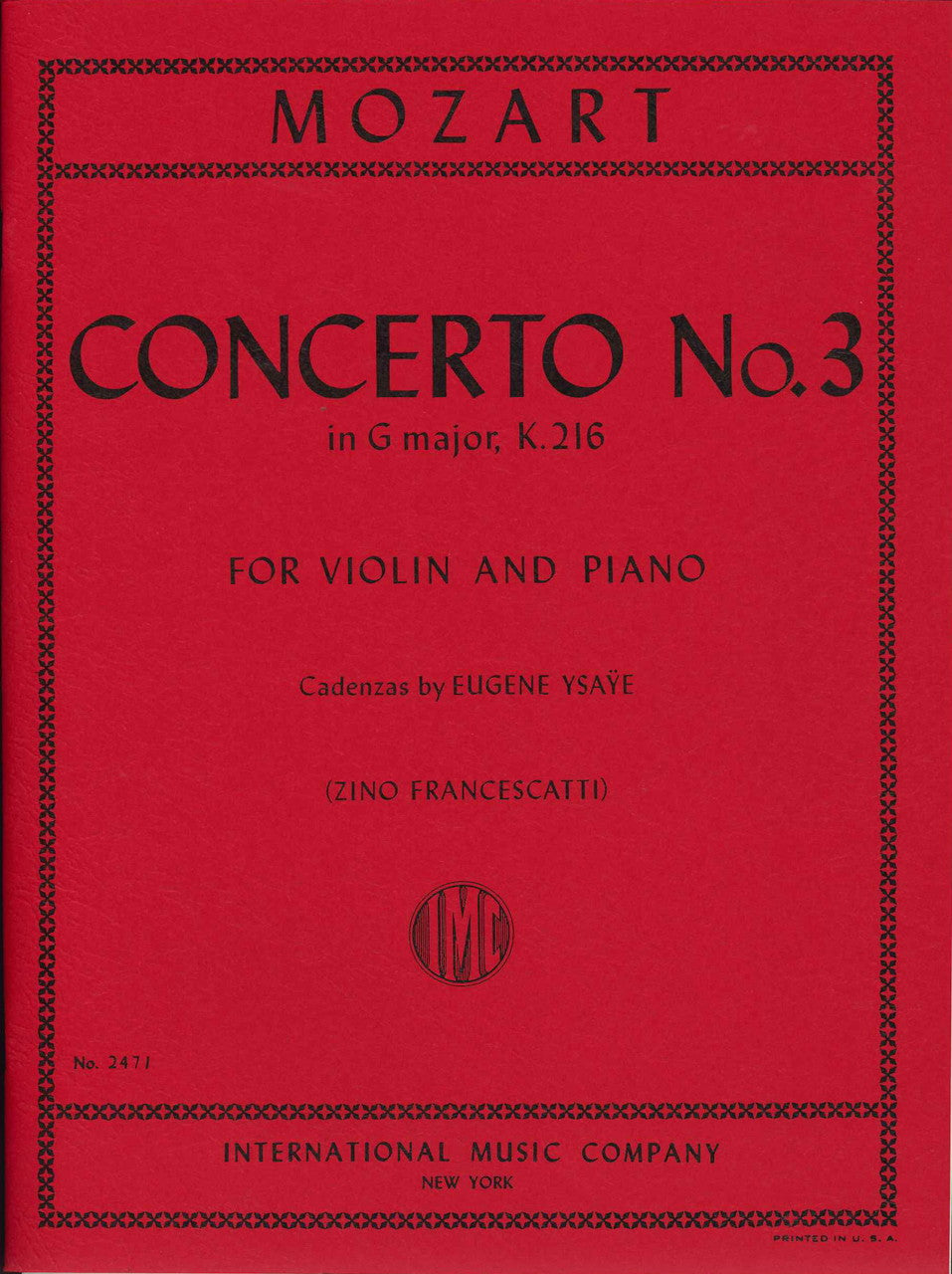Mozart, Concerto KV 216 (No.3)(Francesca (IMC)
