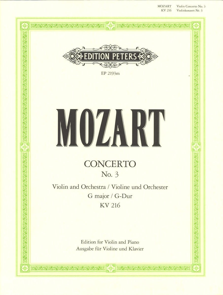 Mozart, Concerto KV 216 (No.3) (Oistrach (Peters)