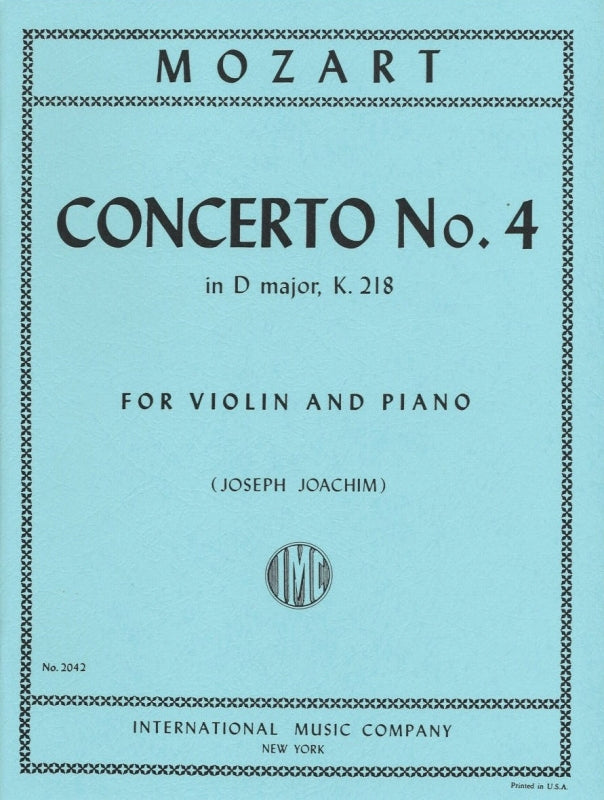 Mozart, Concerto KV 218 (No.4) (Joachim) (IMC)