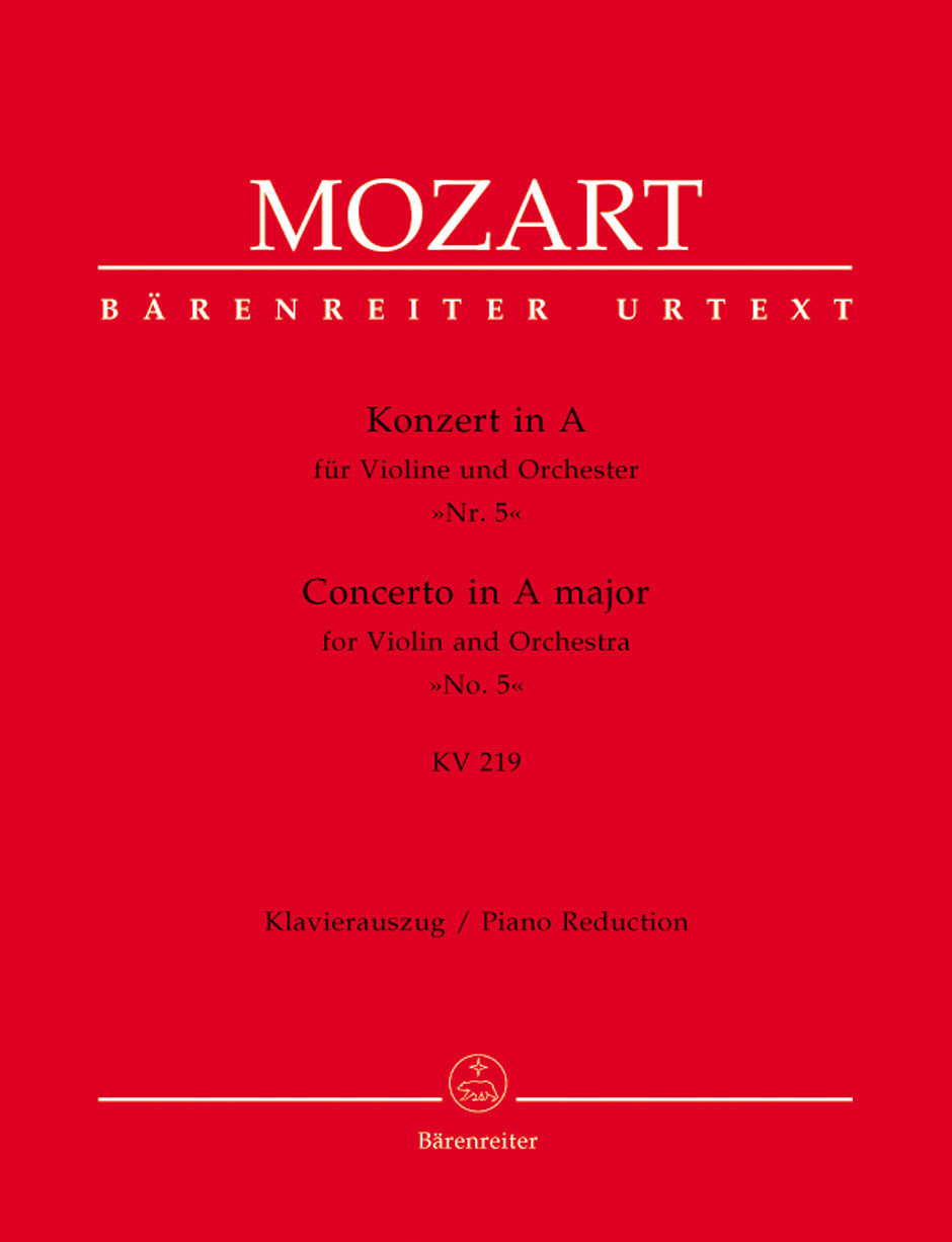 Mozart, Concerto KV 219 (No.5) (Mahling) (Barenreiter)