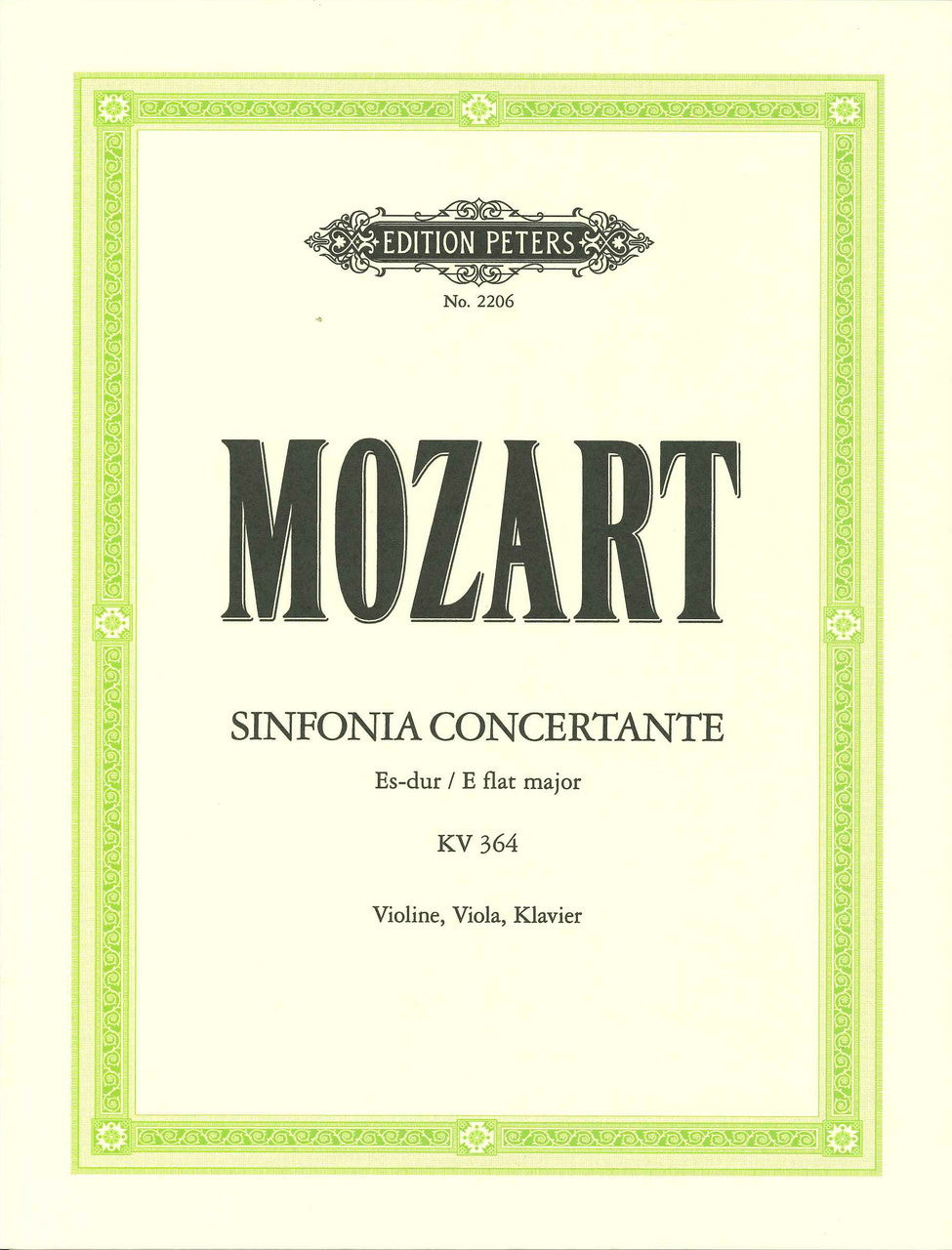Mozart, Sinfonia concertante KV 364 (Peters)