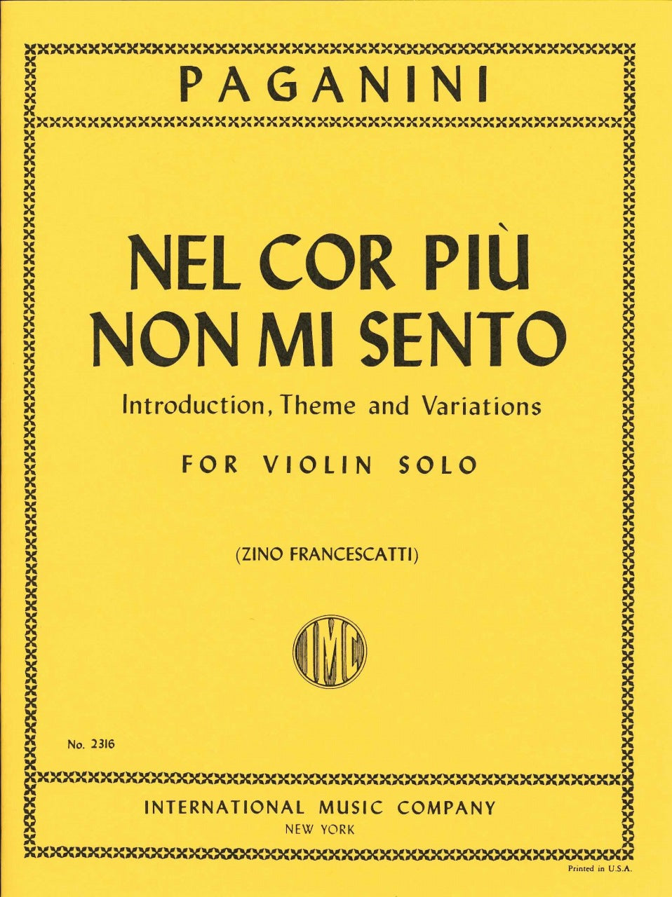 Paganini, Nel cor piu non mi sento (IMC)