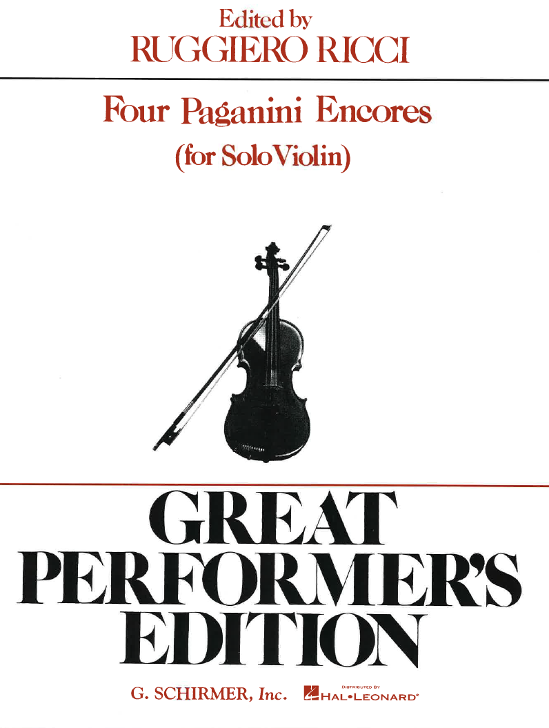 Paganini, 4 Paganini Encores (Solo) (G.Schirmer)