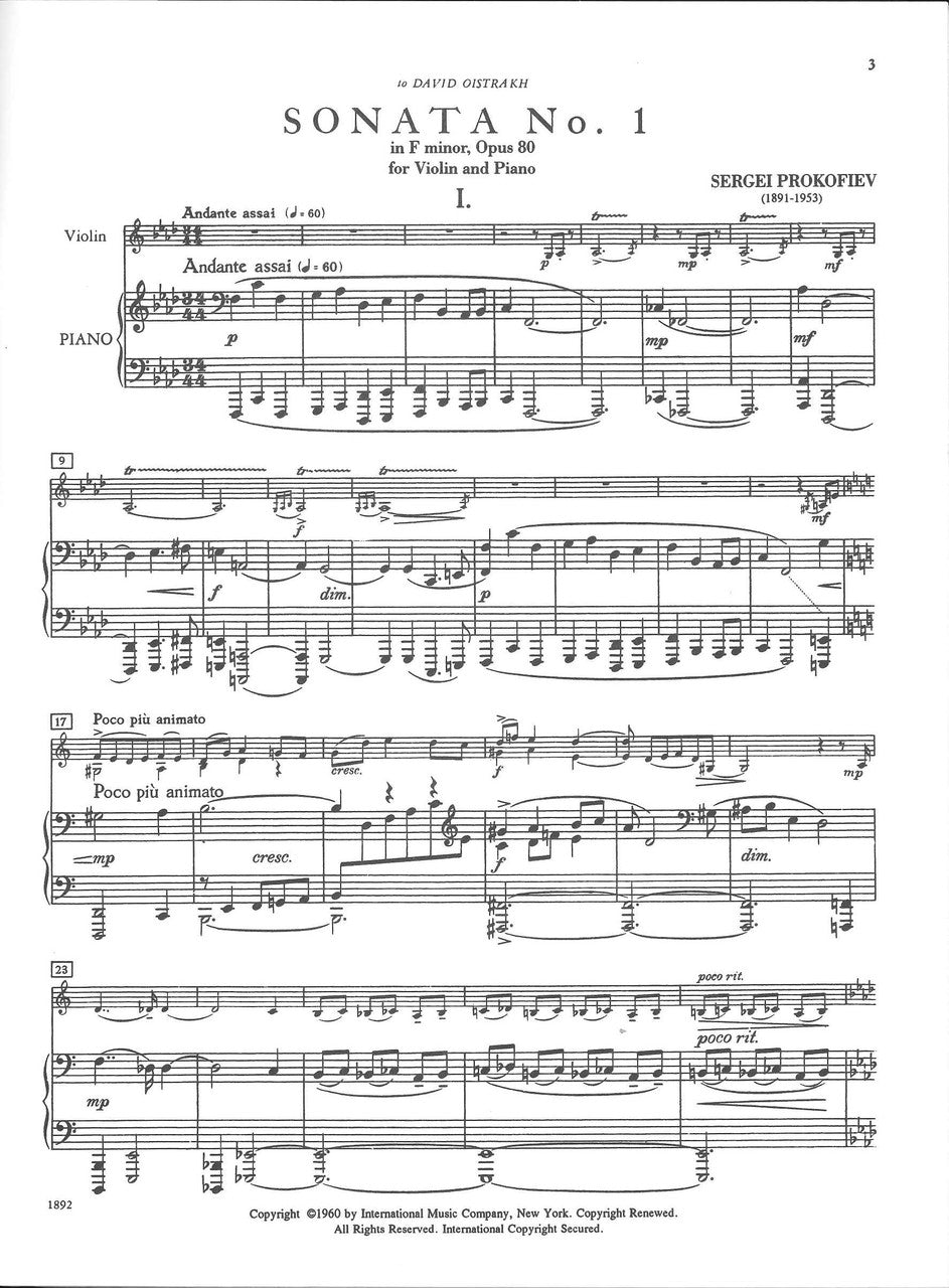Prokofiev, Sonata No. 1, op. 80 (Oistrak (IMC)