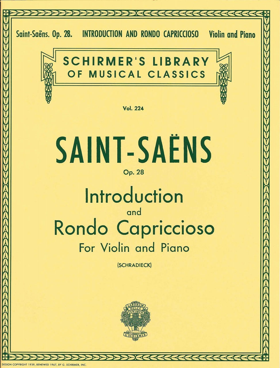 Saint-Saens, Introduction & Rondo capric (G.Schirmer)