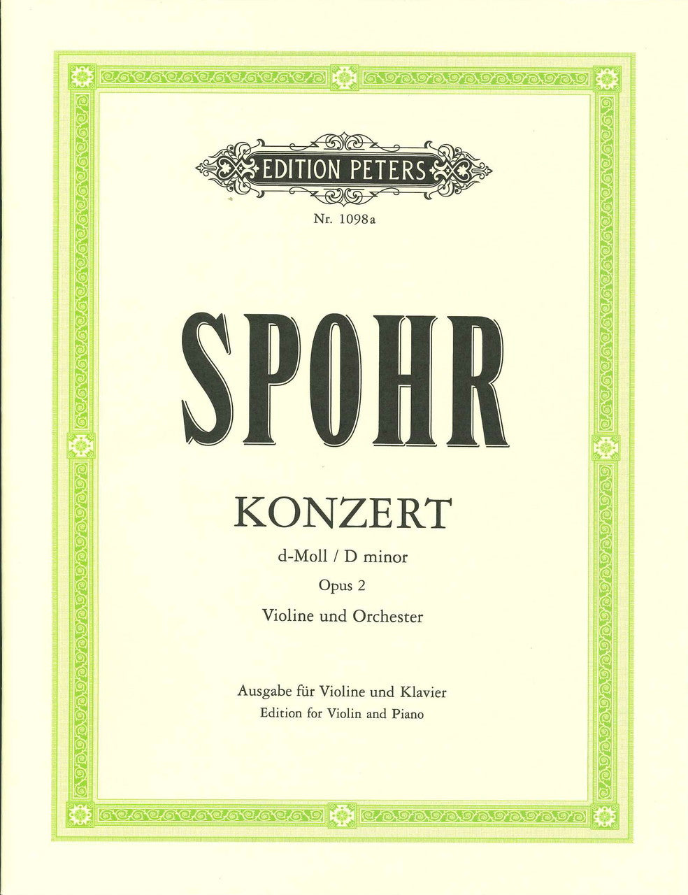 Spohr, Concerto No. 2 in d, op. 2 (Peters)