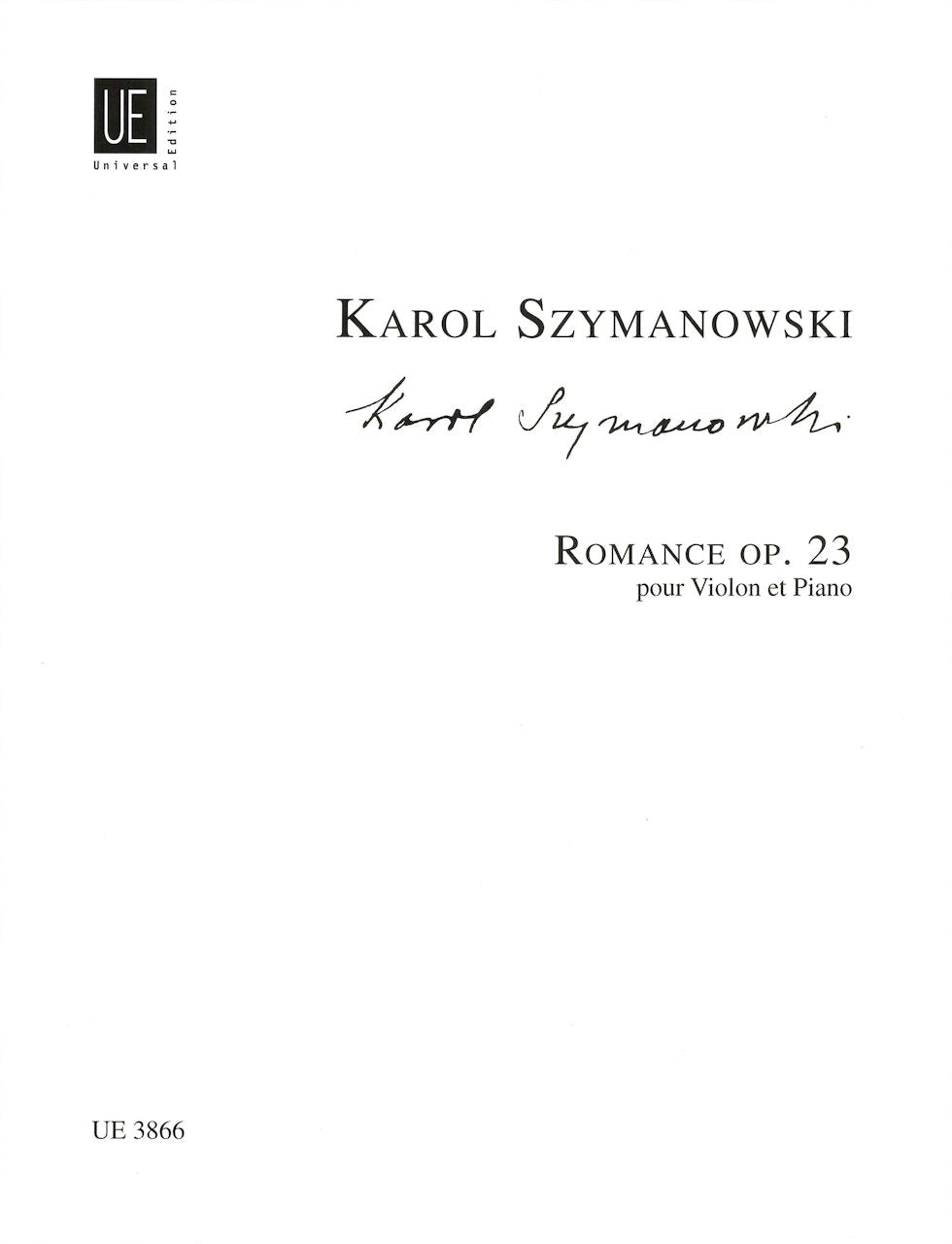 Szymanowski, Romanze D-dur, op. 23 (Universal)