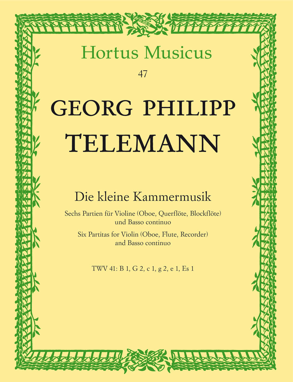 Telemann, Kleine Kammermusik: 6 Partiten (Barenreiter)