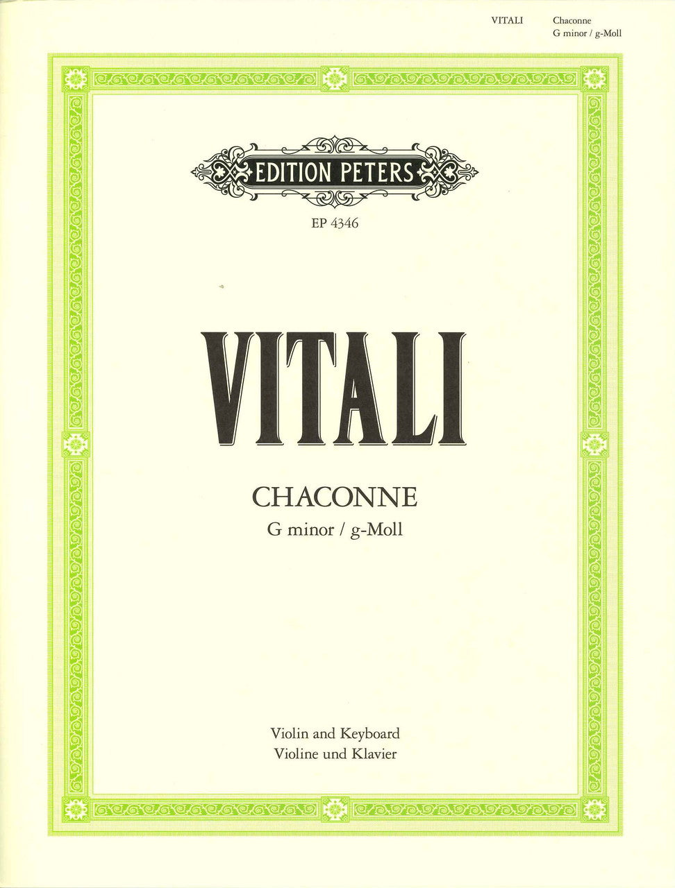 Vitali, Chaconne (Jacobsen) (Peters)