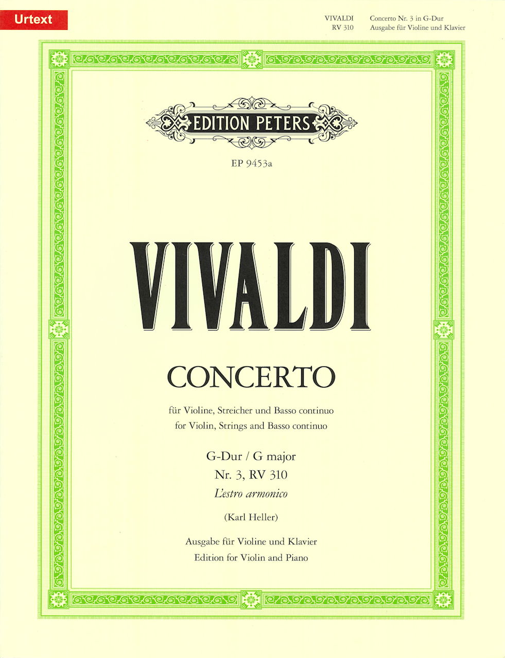 Vivaldi, Concerto op. 3/ 3 (Heller) (Peters)