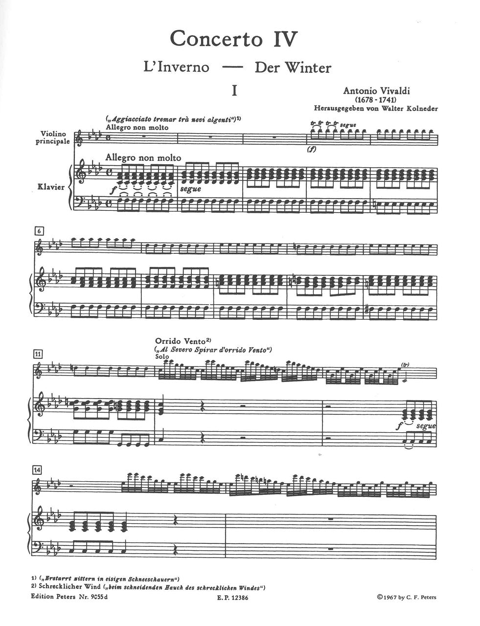 Vivaldi, Concerto op. 8/ 4: Winter (Peters)