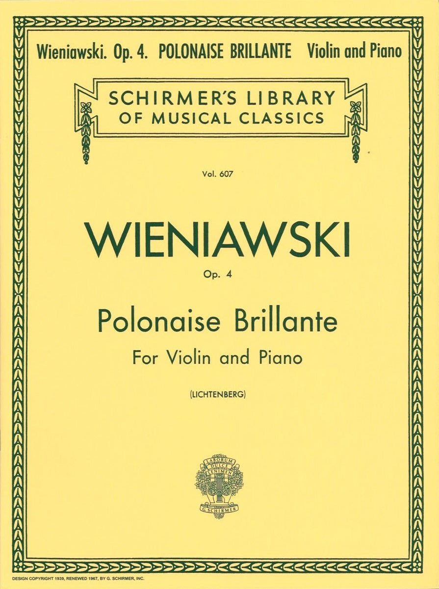 Wieniawski, Polonaise brillante op. 4 (G.Schirmer)