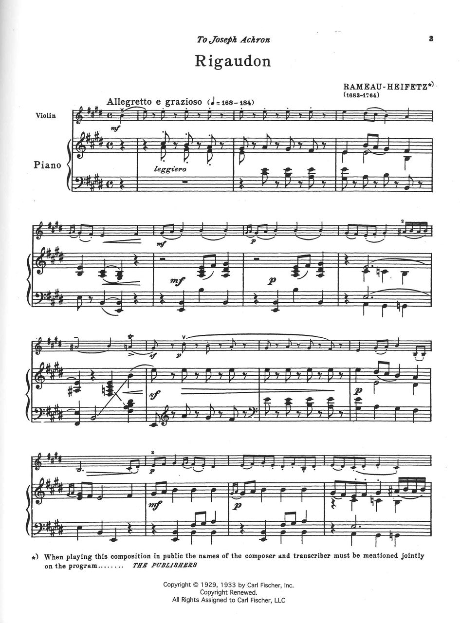 Heifetz, New Favorite Encore Folio (Carl Fischer)