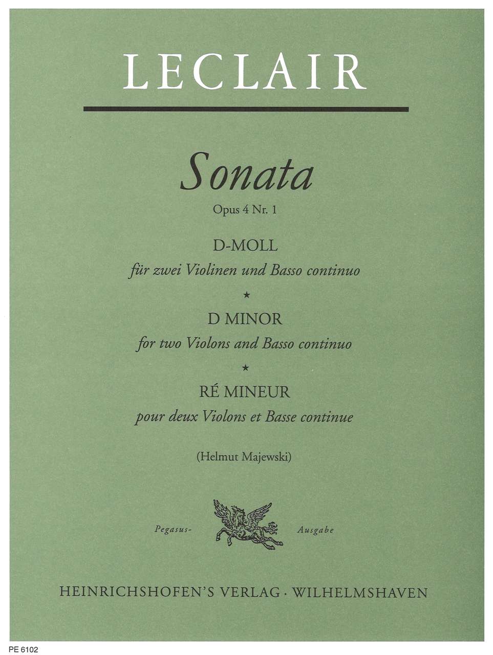 Leclair, Sonata op. 4/1 (2Vn,Bc) (Heinrichshofen)