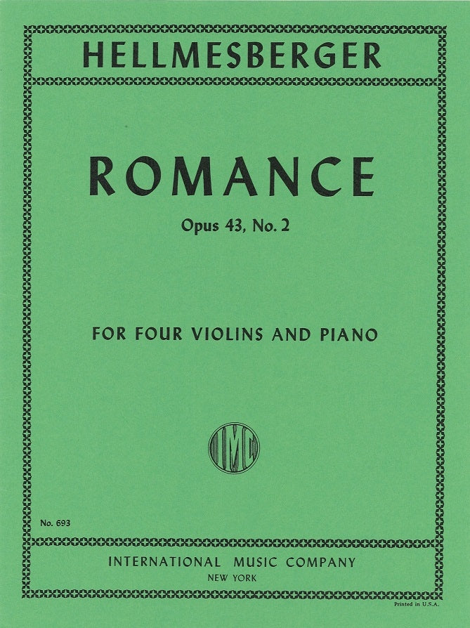 Hellmesberger, Romance (4Vn,Pf) (IMC)