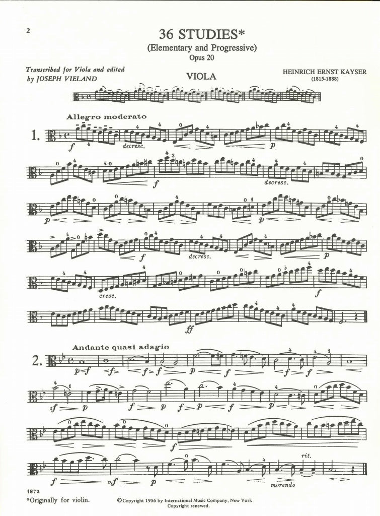 Kayser, 36 Studies op. 20 (Vieland) (IMC)