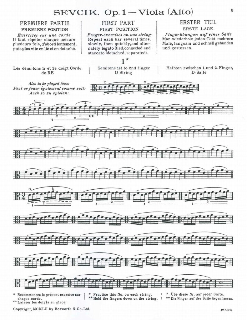 Sevcik, School of Technique op. 1/1 (Bosworth)