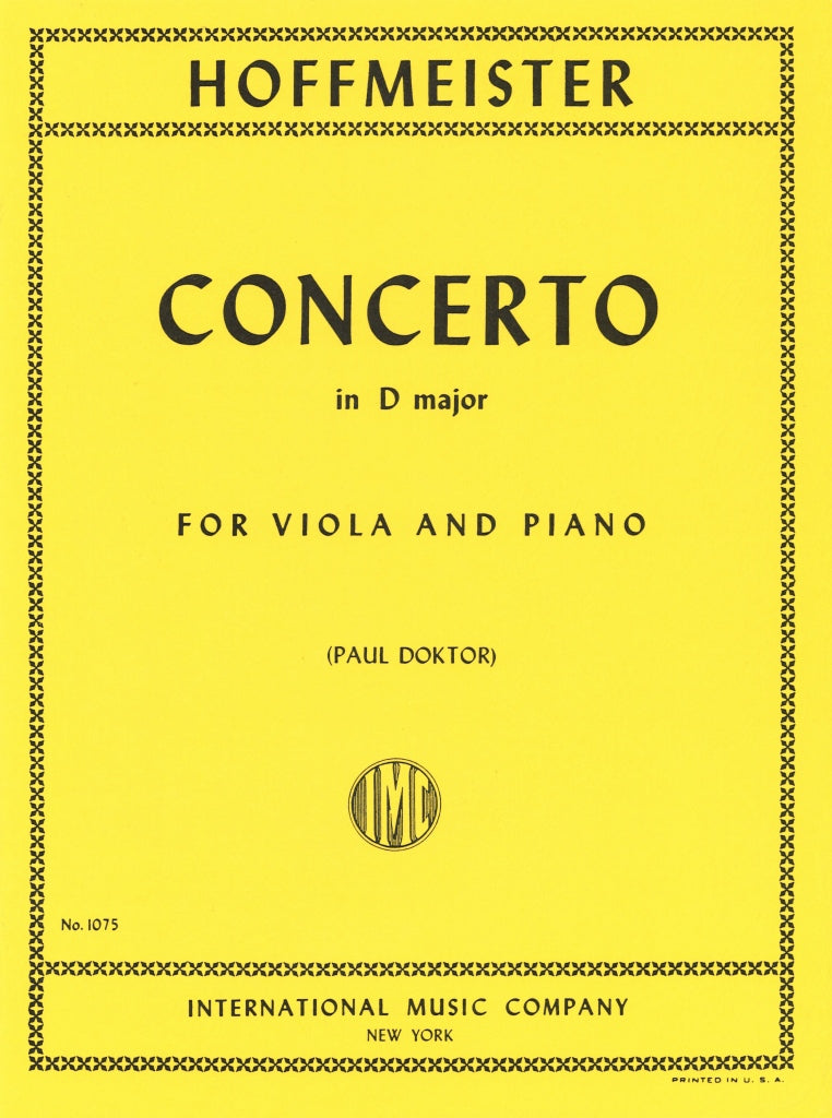 Hoffmeister, Concerto in D (Doktor) (IMC)