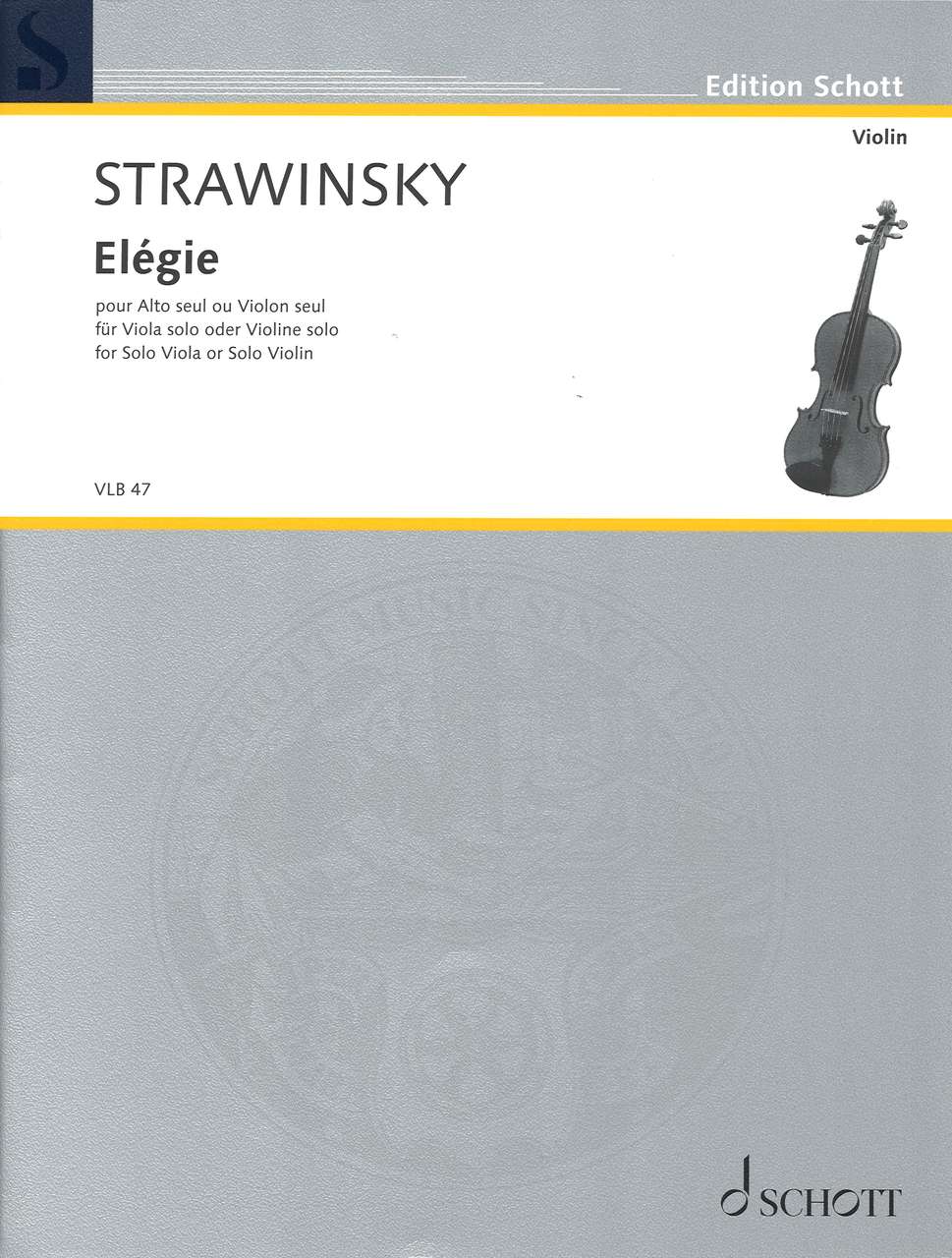 Stravinsky, Elegie (Va/Vn Solo) (Schott)