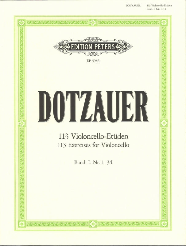 Dotzauer, 113 Etuden, 1: No. 1-34 (Peters)