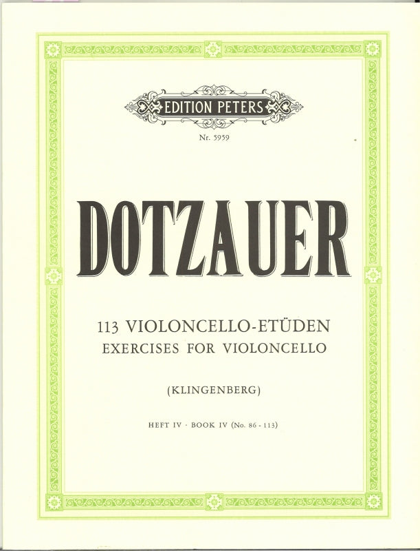 Dotzauer, 113 Etuden, 4: No. 86-113 (Peters)