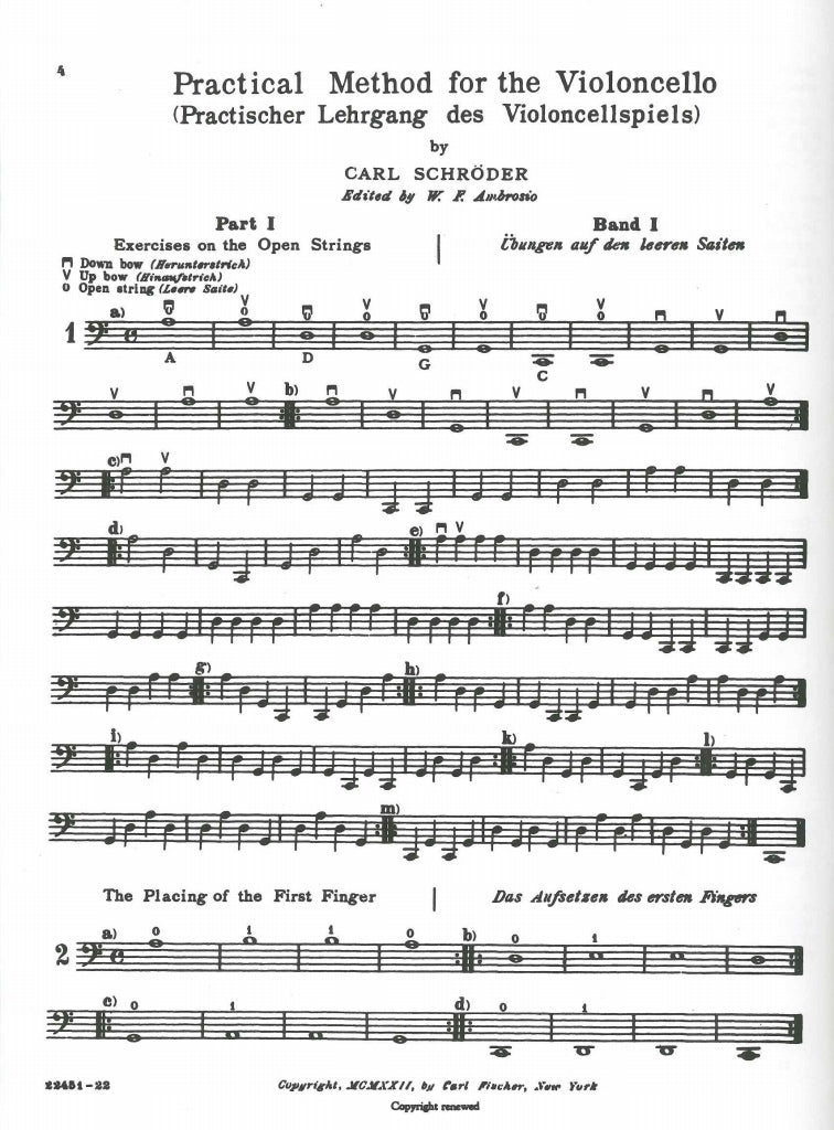 Schroeder, Violoncello Method 1 (Carl Fischer)