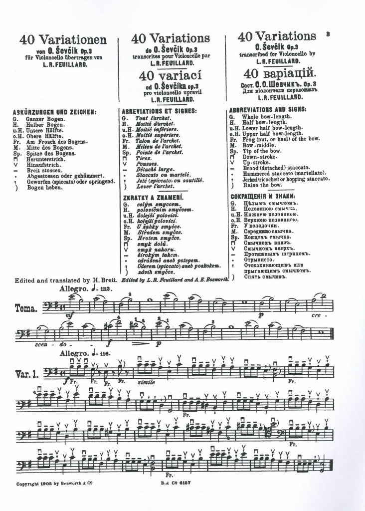 Sevcik, Variations op. 3 (Bosworth)