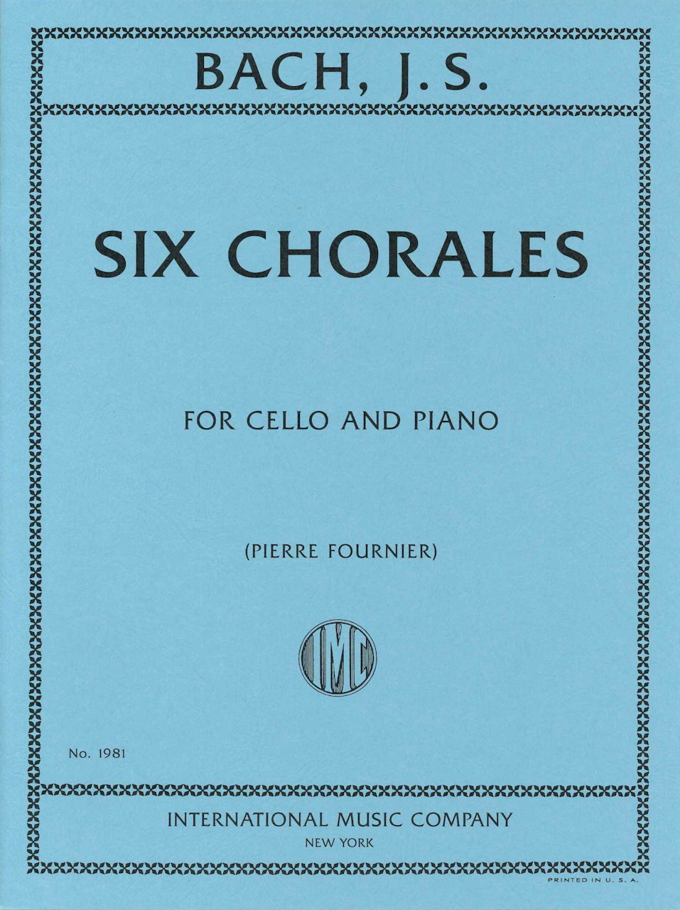 Bach, 6 Chorales (Vc,Pf) (arr. Fournier) (IMC)