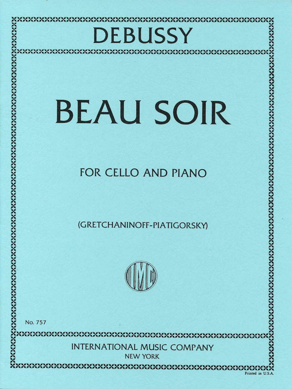 Debussy, Beau Soir (Piatigorsky) (IMC)