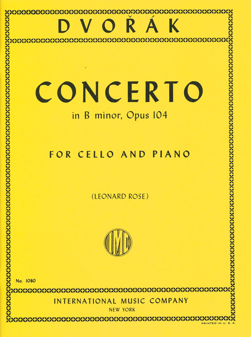 Dvorak, Concerto in b min. (Rose) (IMC)