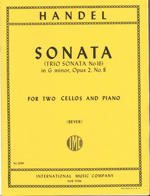 Handel, Sonata op. 2/8 in g (2Vc,Pf) (IMC)