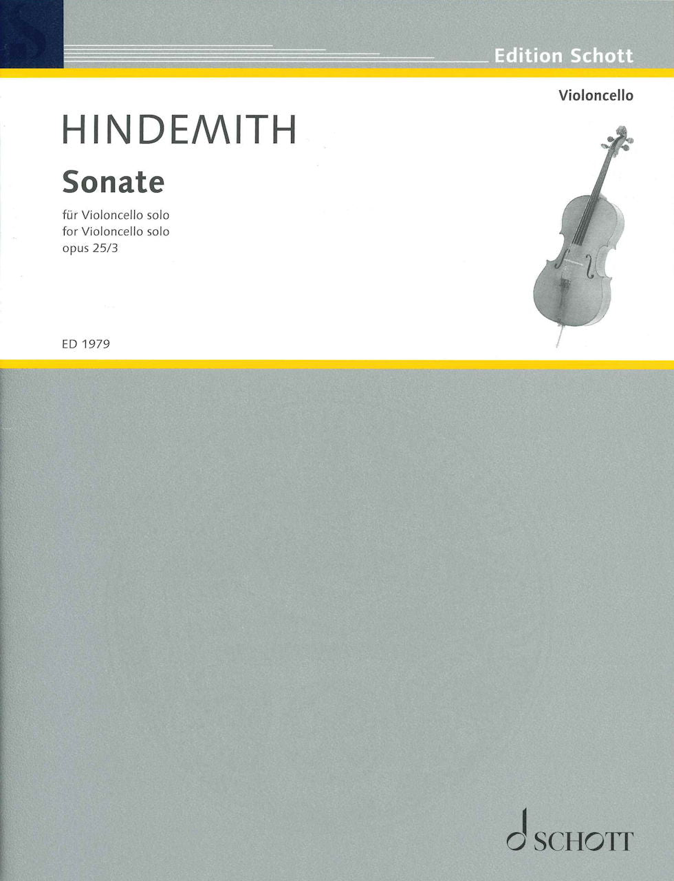 Hindemith, Sonate op. 25/3 (Vc Solo) (Schott)