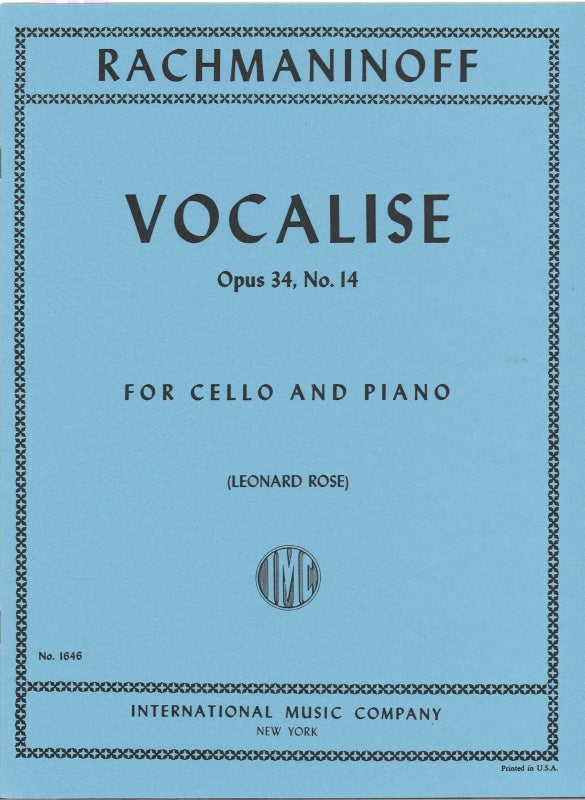 Rachmaninoff, Vocalise op. 34/14 (Rose) (IMC)