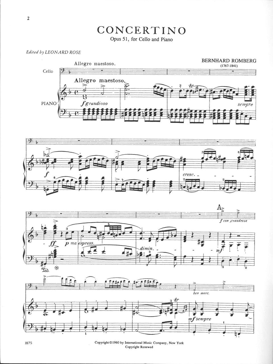 Romberg, Concertino op. 51 in d (Rose) (IMC)
