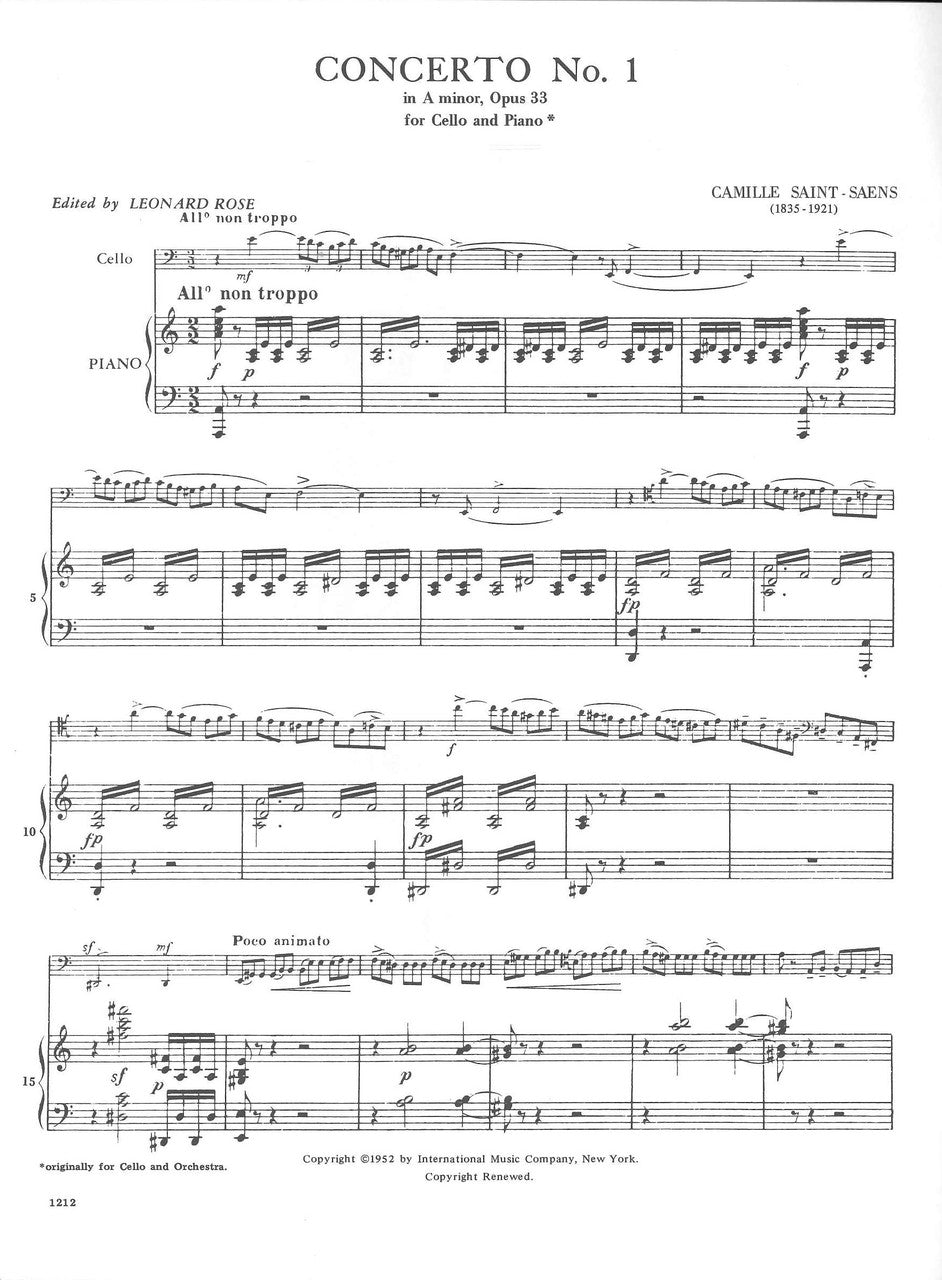 Saint-Saens, Concerto No. 1 op. 33 (Rose (IMC)