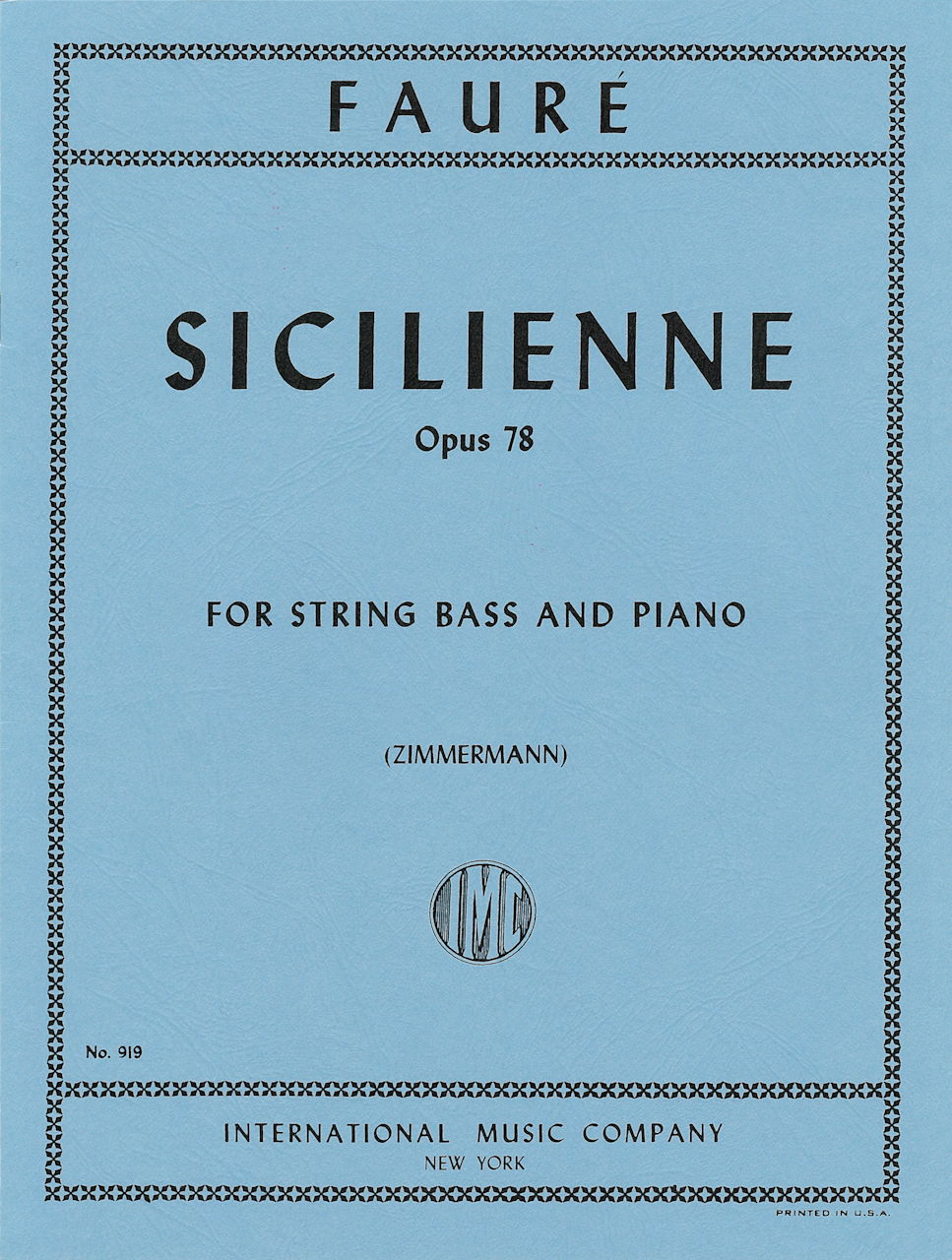 Faure, Sicilienne op. 78 (Zimmermann) (IMC)