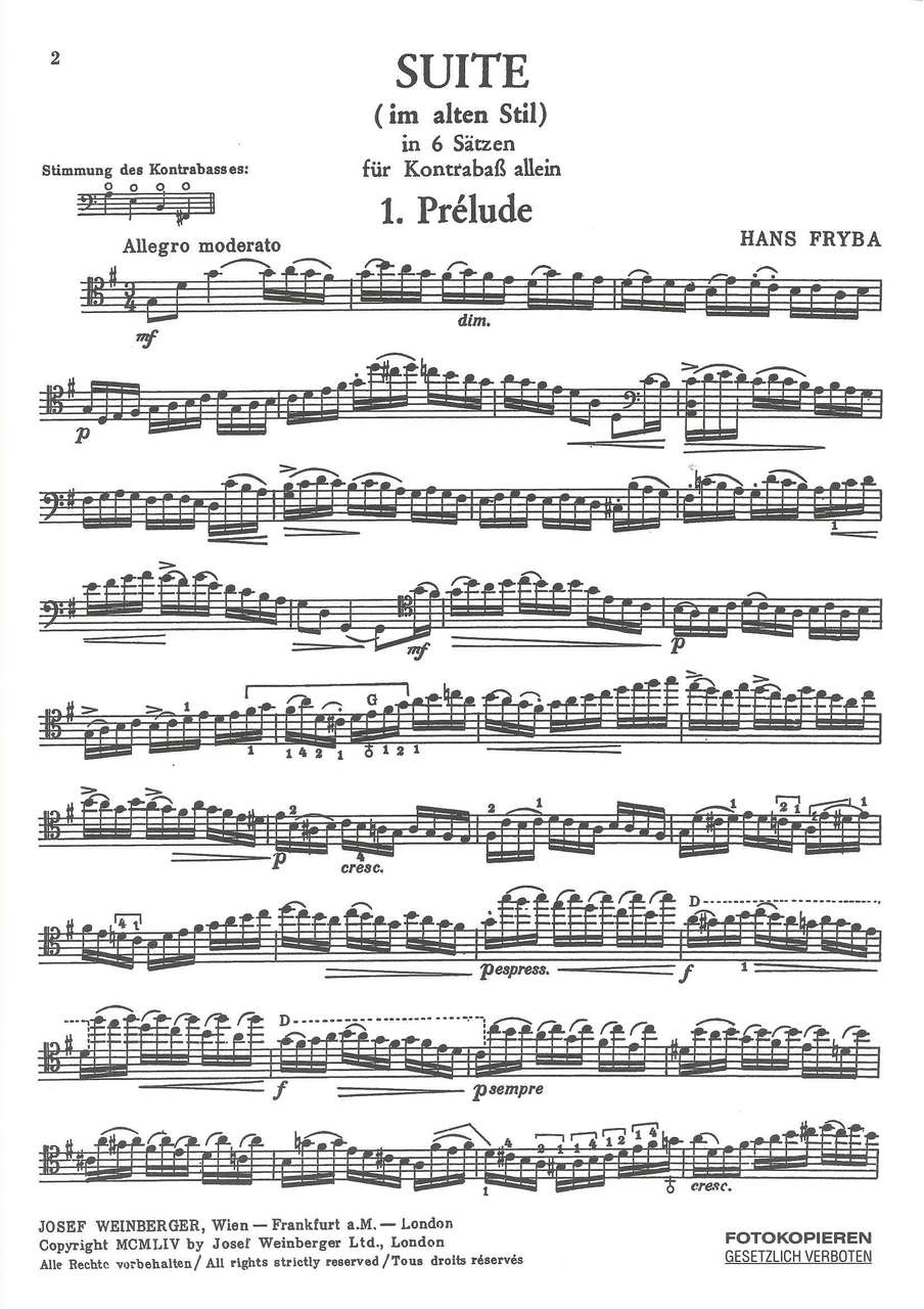 Fryba, Suite im alten Stil (Weinberger)