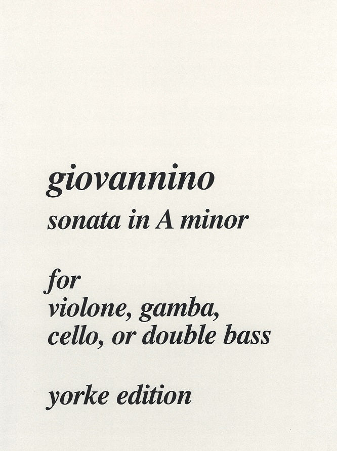 Giovannino, Sonata in a minor (Yorke Edition)