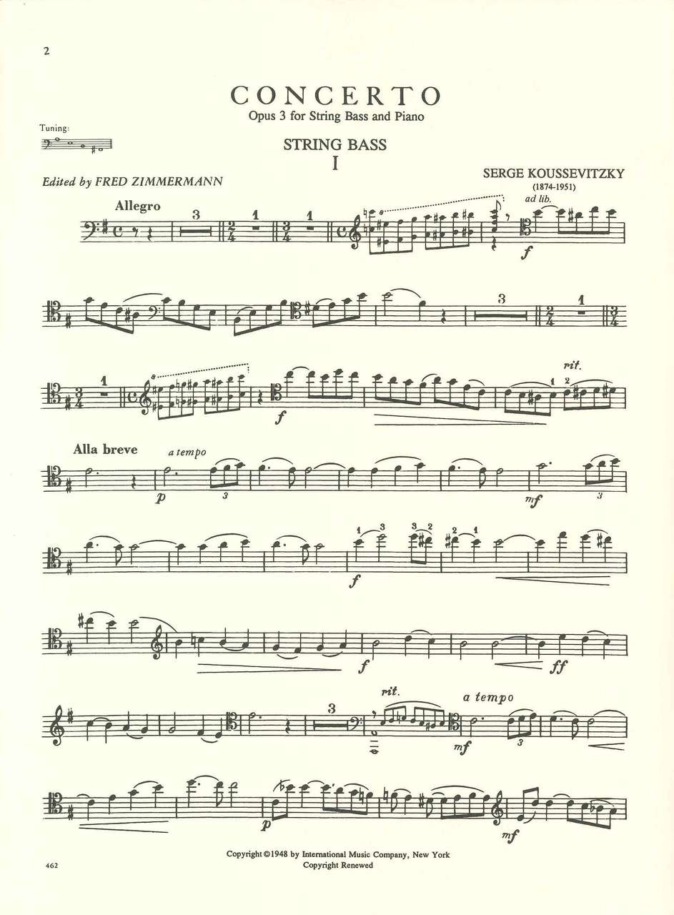 Koussevitzky, Concerto op. 3 in f# (IMC)